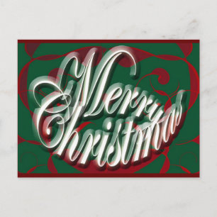Frohe Weihnachten auf grüner Postkarte