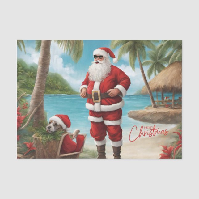 Frohe Weihnachten auf Tropical Island Seidenpapier (Vorderseite)