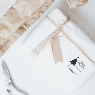 Frohe Weihnachten auf und von Label, individuelle Gummistempel