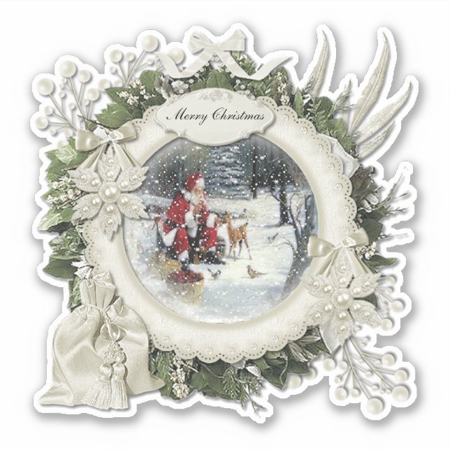 Frohe Weihnachten Aufkleber (Vorderseite)