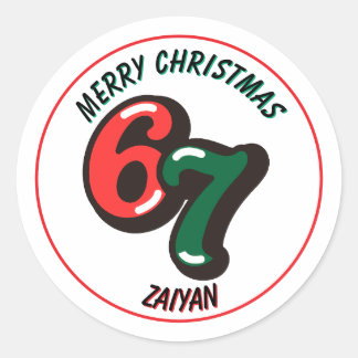 Frohe Weihnachten Aufkleber Zahlen 6 & 7 Benutzerd
