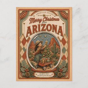 Frohe Weihnachten aus Arizona Vintage-Schneekugel