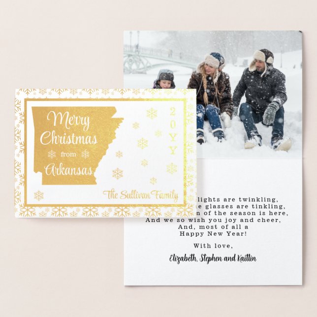 Frohe Weihnachten aus Arkansas Staat Foto Folienkarte (Anzeige)