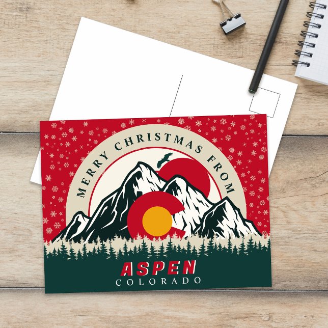 Frohe Weihnachten aus Aspen Colorado Souvenirs Postkarte (Von Creator hochgeladen)