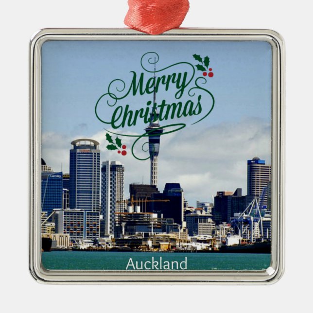 Frohe Weihnachten aus Auckland Ornament Aus Metall (Vorne)