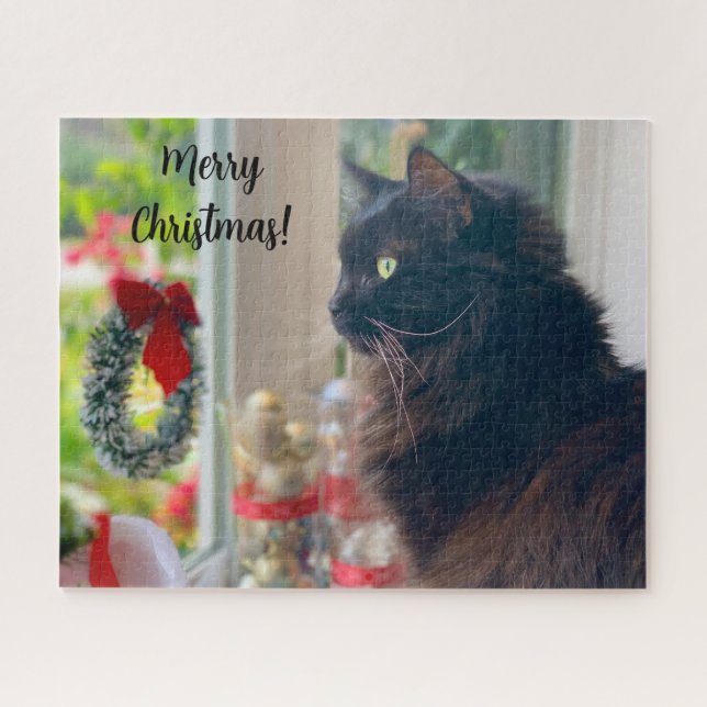 Frohe Weihnachten aus Buster Kitty Jigsaw Puzzle (Horizontal)