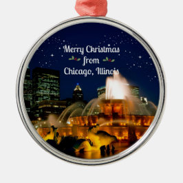 Frohe Weihnachten aus Chicago, Illinois Ornament Aus Metall