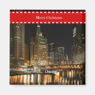 Frohe Weihnachten aus Chicago Magnet