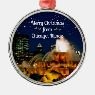 Frohe Weihnachten aus Chicago, Ornament Aus Metall