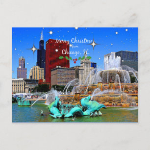 Frohe Weihnachten aus Chicago Postkarte