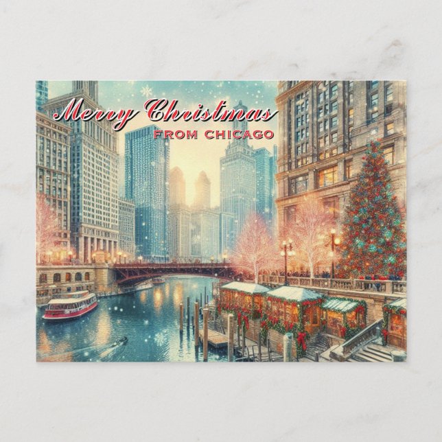 Frohe Weihnachten aus Chicago Weihnachten Weihnach (Vorderseite)