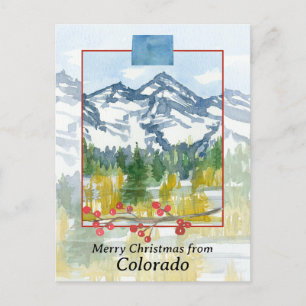 Frohe Weihnachten aus dem Colorado Rocky Mountains Postkarte
