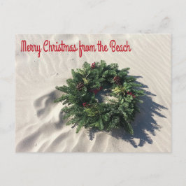 Frohe Weihnachten aus dem Strandkranz auf Sand