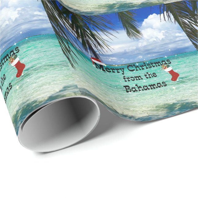 Frohe Weihnachten aus den Bahamas Geschenkpapier (Rolleneckpunkt)