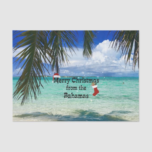 Frohe Weihnachten aus den Bahamas Seidenpapier (Vorderseite)