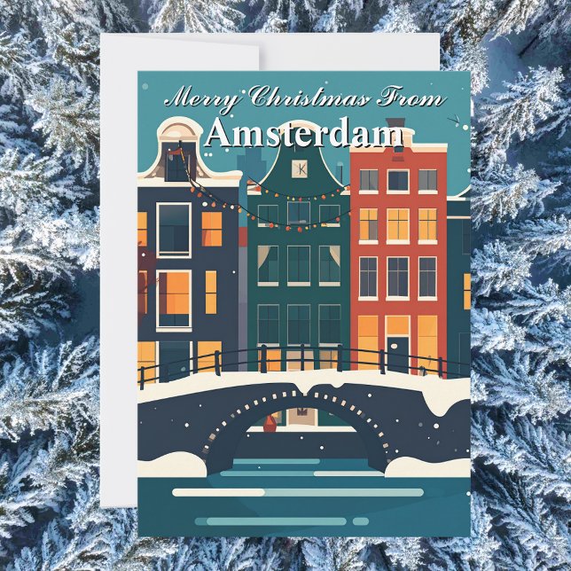 Frohe Weihnachten aus den Kanälen von Amsterdam (Merry Christmas from Amsterdam Canal Houses Holiday Card
)