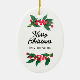 Frohe Weihnachten aus der Familie Keramik Ornament