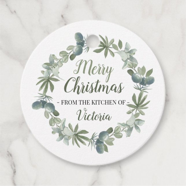 Frohe Weihnachten aus der Küche von Geschenkanhänger (Vorderseite)