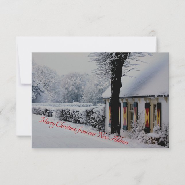 Frohe Weihnachten aus der neuen Adresskarte Einladung (Vorderseite)