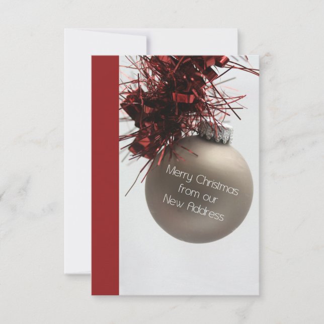 Frohe Weihnachten aus der neuen Adresskarte Einladung (Vorderseite)