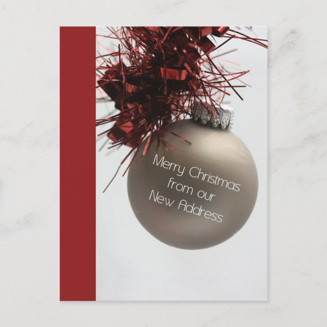 Frohe Weihnachten aus der neuen Adresskarte Postkarte (Vorderseite)