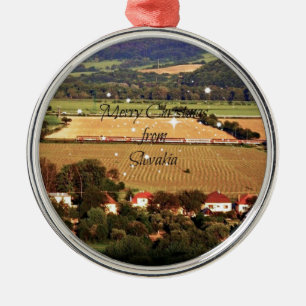 Frohe Weihnachten aus der Slowakei Ornament Aus Metall