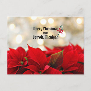 Frohe Weihnachten aus Detroit, Michigan Postkarte