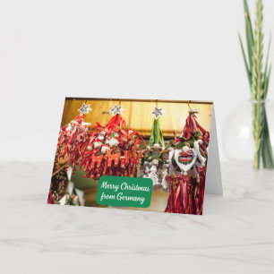 Frohe Weihnachten aus Deutschland - deutsche Ornam Karte