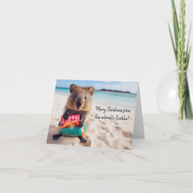 Frohe Weihnachten aus diesem Adorable Quokka - Karte (Vorderseite)