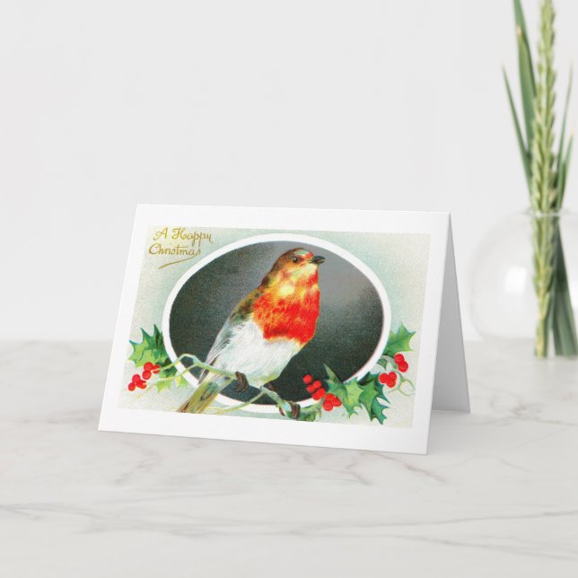 Frohe Weihnachten aus einem Rotkehlchen (Vorderseite)