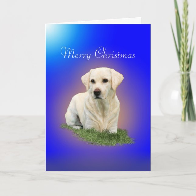 Frohe Weihnachten aus einem weißen Labrador (Vorderseite)