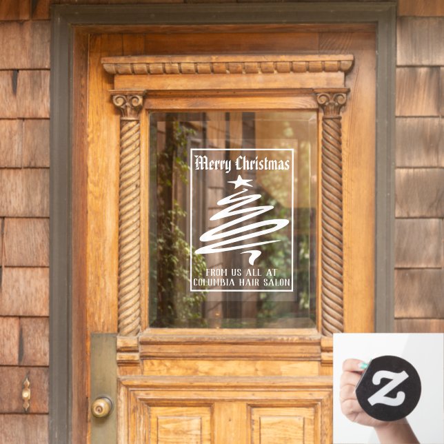 Frohe Weihnachten aus einer geschäftlichen Dekorat Fensteraufkleber (Haustür)