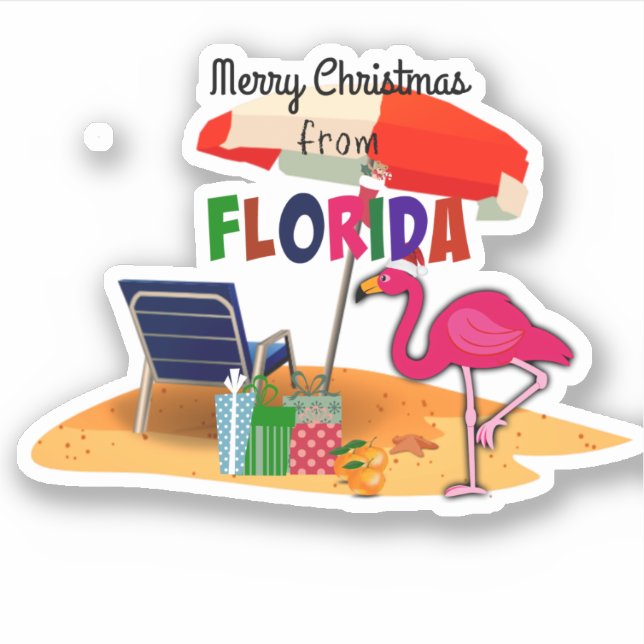 Frohe Weihnachten aus Florida Aufkleber (Vorderseite)