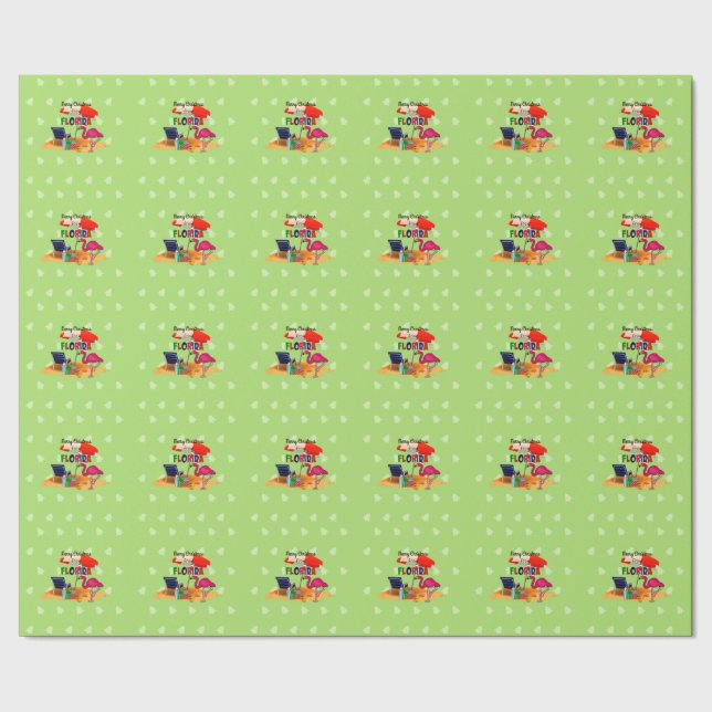 Frohe Weihnachten aus Florida Geschenkpapier (Saum)