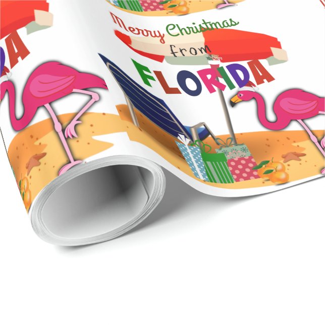 Frohe Weihnachten aus Florida Geschenkpapier (Rolleneckpunkt)