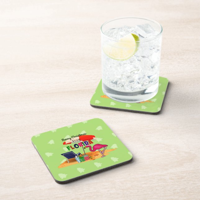 Frohe Weihnachten aus Florida Getränkeuntersetzer (Rechte Seite)