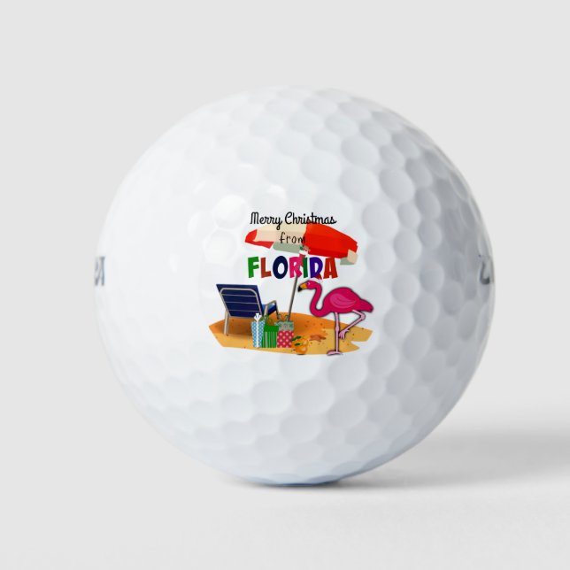 Frohe Weihnachten aus Florida Golfball (Vorderseite)