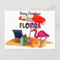 Frohe Weihnachten aus Florida mit Santa Flamingo