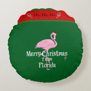Frohe Weihnachten aus Florida Rundes Kissen