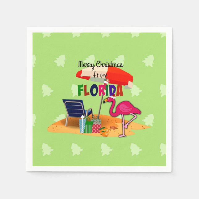 Frohe Weihnachten aus Florida Serviette (Vorderseite)