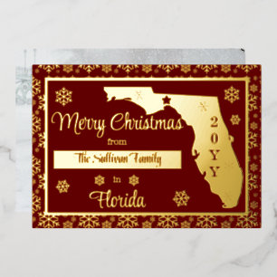 Frohe Weihnachten aus Florida Staat FOTO Folien Feiertagskarte