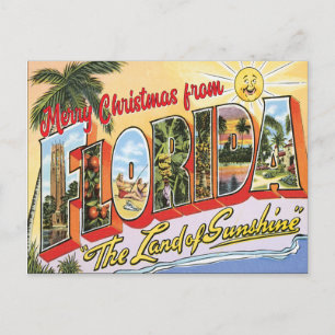 Frohe Weihnachten aus Florida Vintag Postkarte