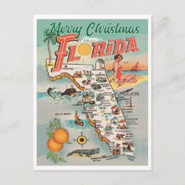 Frohe Weihnachten aus Florida Vintage Karte