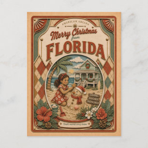 Frohe Weihnachten aus Florida Vintage-Schneekugel
