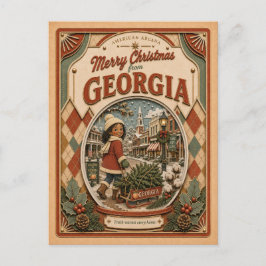Frohe Weihnachten aus Georgia Vintage-Schneekugel