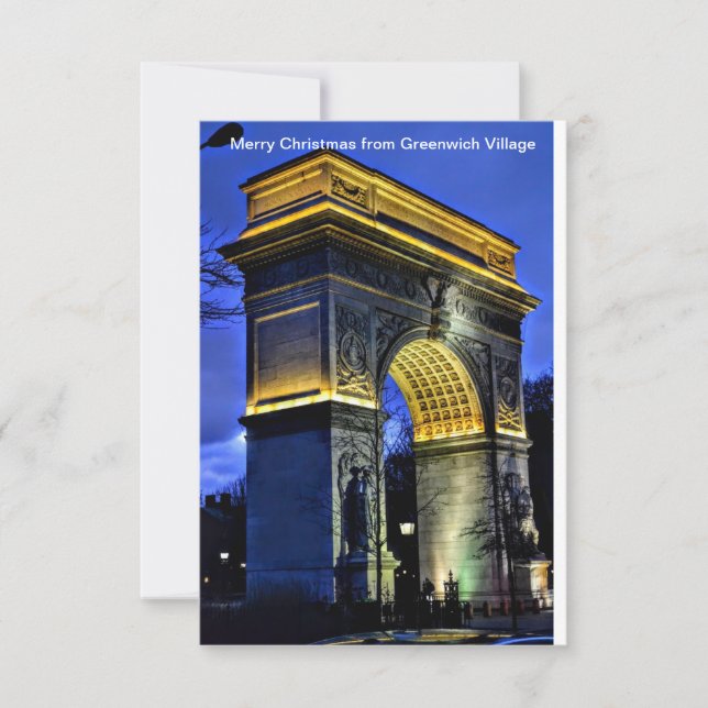 Frohe Weihnachten aus Greenwich Village, Wash. Sq. Dankeskarte (Vorderseite)