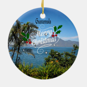 Frohe Weihnachten aus Guatemala Keramik Ornament
