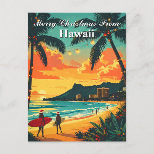 Frohe Weihnachten aus Hawaii Tropical Holiday Postkarte