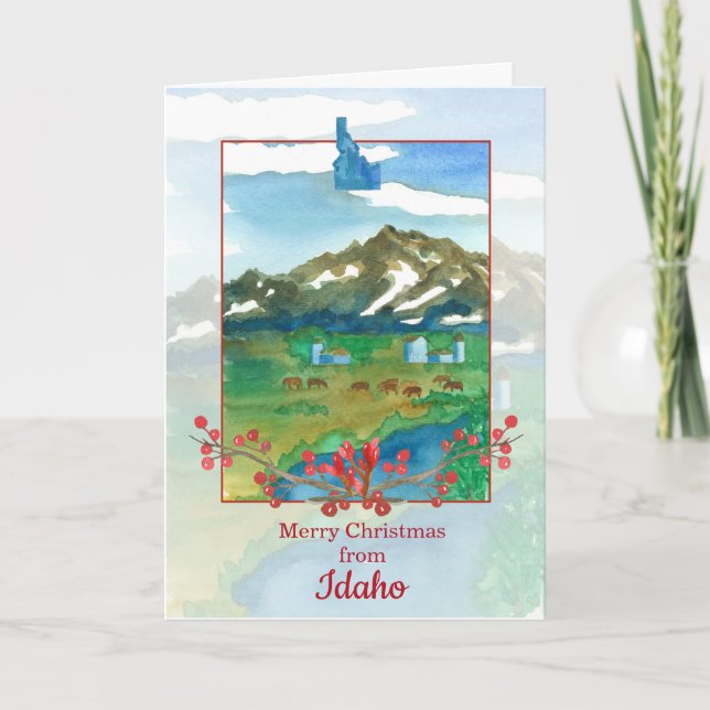 Frohe Weihnachten aus Idaho Kühe Ranch Karte (Vorderseite)