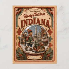 Frohe Weihnachten aus Indiana Vintage-Schneekugel